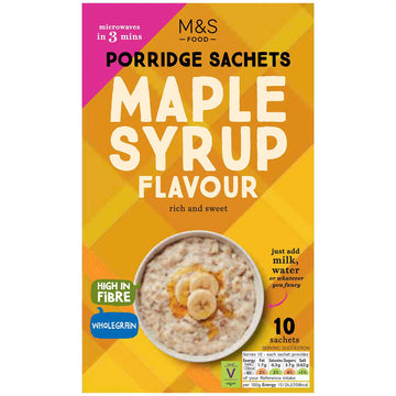 M&S Maple Syrup Flavour Porridge Sachets 10x36g