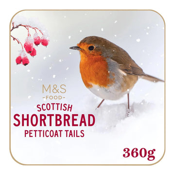 M&S All Butter Shortbread Petticoat Tails Robin Tin 360g