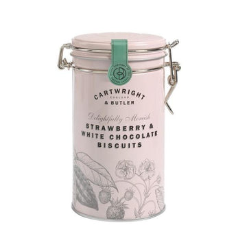 Strawberry & White Chocolate Biscuits in Tin