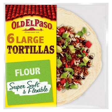 Old El Paso Mexican Large Soft Flour Tortilla Wraps x6 350g