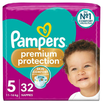 Pampers Premium Protection Essential Pack Nappies Size 5, 11kg-16kg x32