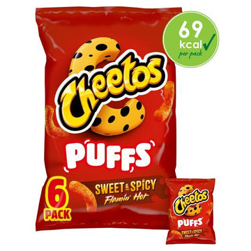 Cheetos Puffs Sweet & Spicy Multipack Snacks Crisps 6x13g