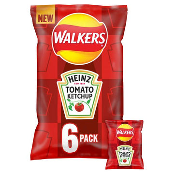 Walkers Heinz Tomato Ketchup Multipack Crisps 6 x 25g