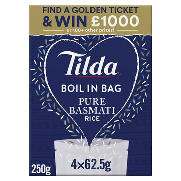 Tilda Boil in Bag Pure Basmati Rice 250g 4x62.5g