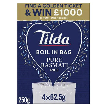 Tilda Boil in Bag Pure Basmati Rice 250g 4x62.5g