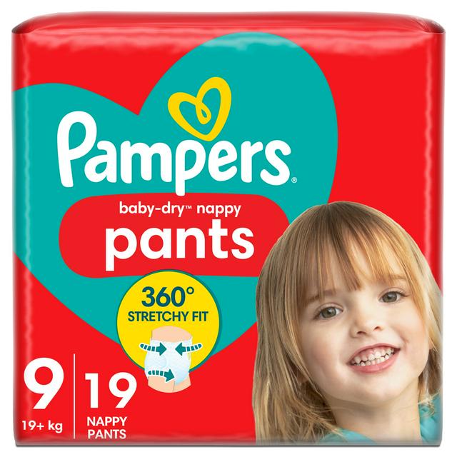 Pampers Baby Dry Nappy Pants Size 9, 19kg+ x19