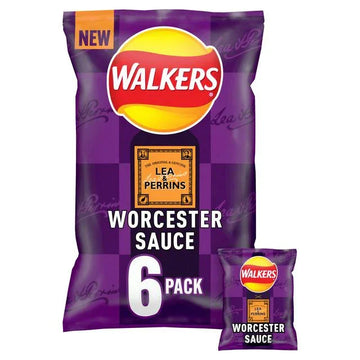 Walkers Worcester Sauce Lea & Perrins Multipack Crisps 6 x 25g