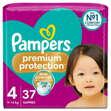 Pampers Premium Protection Essential Pack Nappies Size 4, 9kg-14kg x37