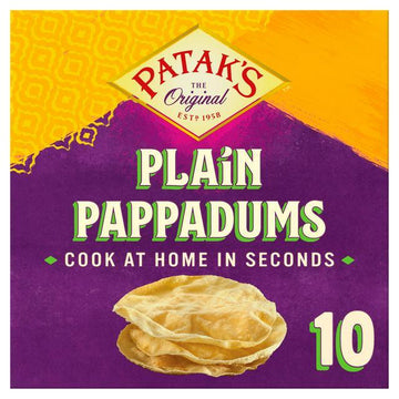 Patak's Plain Pappadums 10pk 100g