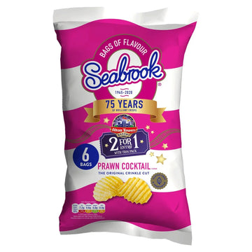 Seabrook Prawn Cocktail Crisps 6 Pack