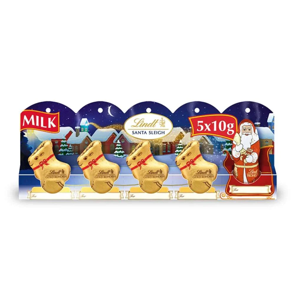 Lindt Santa Sleigh Christmas Milk Chocolates 5 Pieces 50g