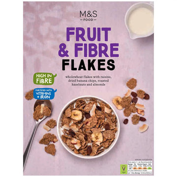 M&S Fruit & Fibre Flakes 500g Cereal Breakfast