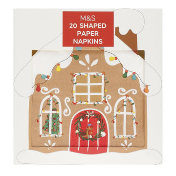 M&S Christmas Shaped House Paper Napkins 20pk