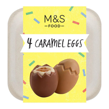 M&S Eggstra Gooey Caramel Easter Eggs 4pk