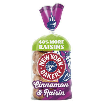 New York Bakery Cinnamon & Raisin Bagels 5pk (Life 5d+)