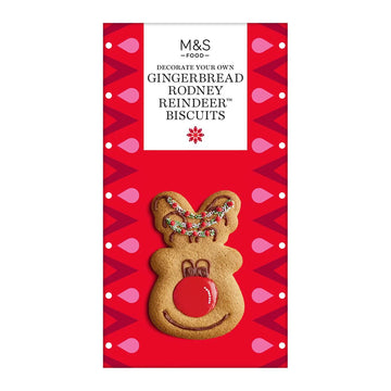 M&S Decorate Your Own Gingerbread Rodney Reindeer Biscuits 222g
