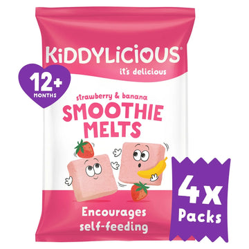 Kiddylicious Strawberry & Banana Smoothie Melts Multipack 12+ Months 4pk