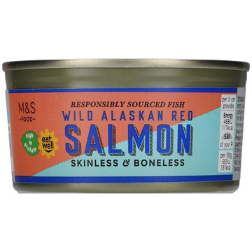 M&S Wild Alaskan Red Salmon Skinless & Boneless 170g