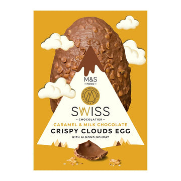 M&S Swiss Caramel & Milk Chocolate Crispy Clouds Egg 274g