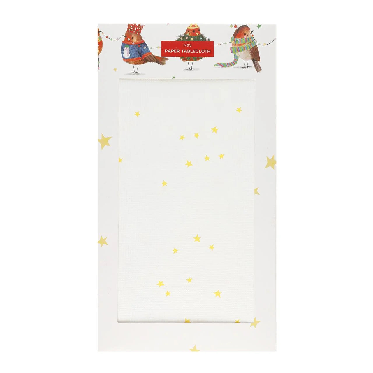 M&S Christmas Robins Paper Tablecloth