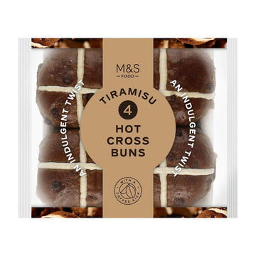 M&S 4 Tiramisu Hot Cross Buns