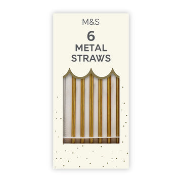 M&S Gold Metal Straws 6pk