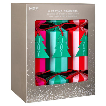 M&S Modern Brights Christmas Crackers 6pk