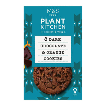 M&S Plant Kitchen 8 Dark Chocolate Orange Cookies 200g