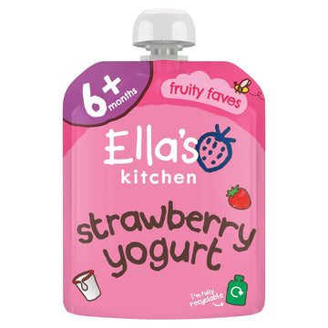 Ella's Kitchen Strawberry Greek Style Yogurt Baby Food Pouch 6+ Months 90g