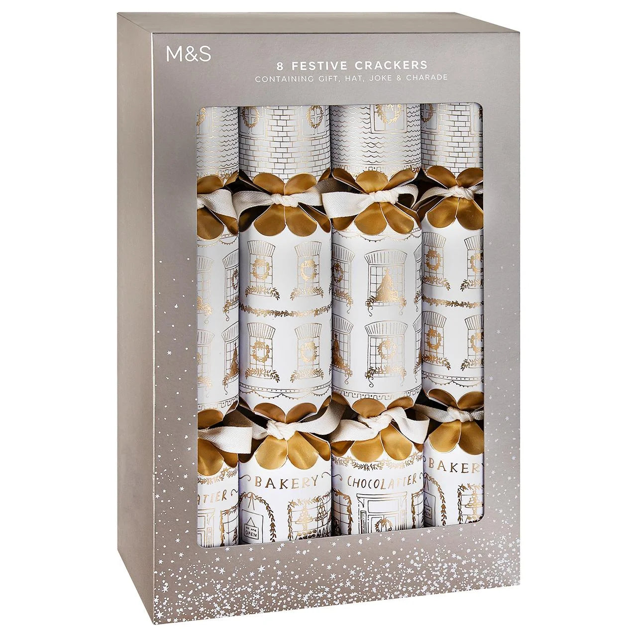 M&S Gold Luxury Christmas Crackers 8pk