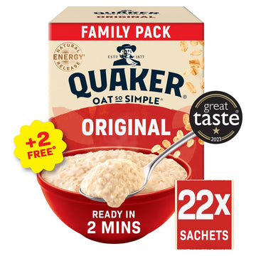 Quaker Oat So Simple Family Pack Original Porridge Sachets Cereal 22pk