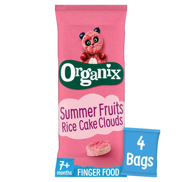 Organix Summer Fruits Rice Cake Clouds Baby Snack Multipack 7+ Months 4pk