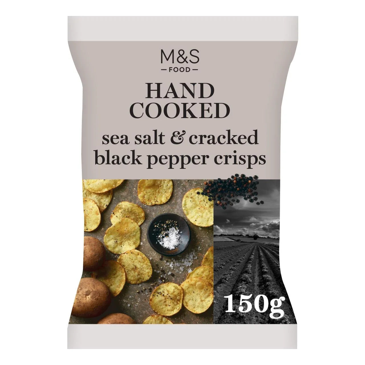 M&S Hand Cooked Sea Salt & Black Pepper Crisps 150g