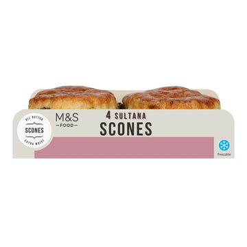 M&S All Butter Sultana Scones 4pk (Life 2d+)