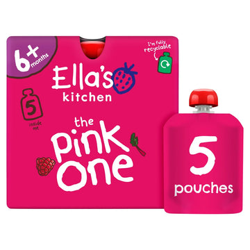 Ella's Kitchen The Pink One Smoothie Pouch Multipack 6+ Months 5pk