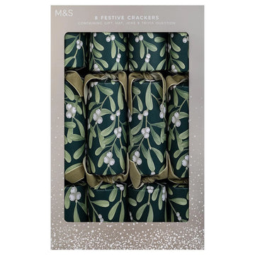 M&S Enchanted Mistletoe Christmas Crackers 8pk