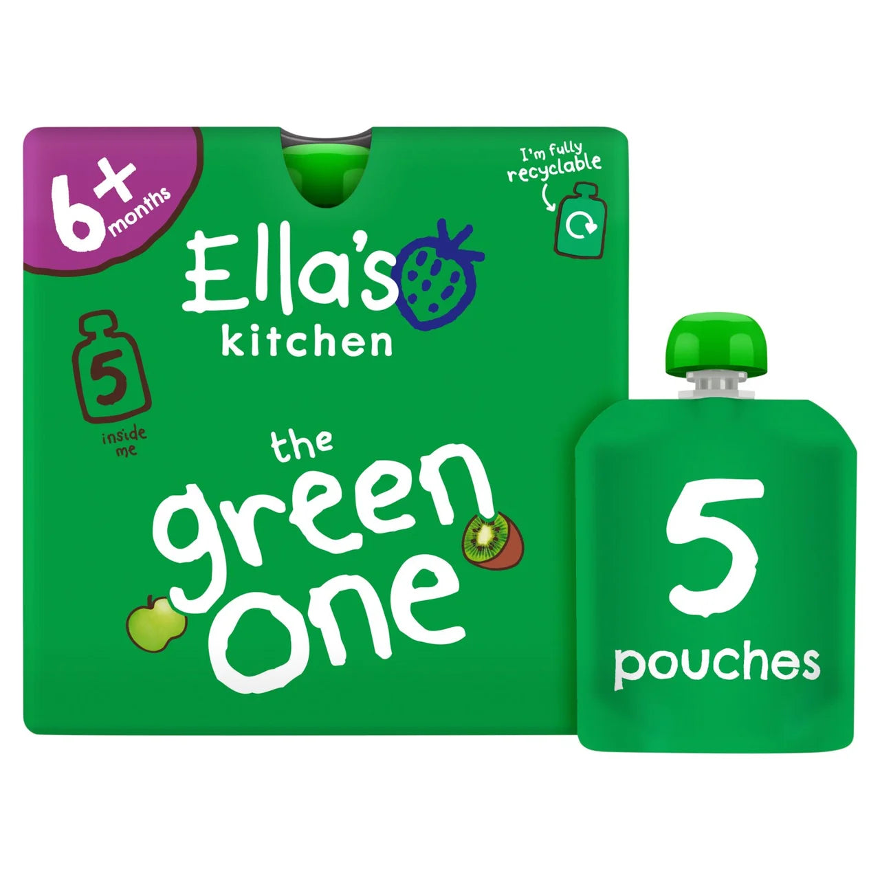 Ella's Kitchen The Green One Smoothie Pouch Multipack 6+ Months 5pk