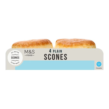 M&S All Butter Plain Scones 4pk (Life 3d+)