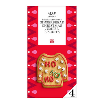 M&S Decorate Your Own Gingerbread Christmas Jumper Biscuits 203g