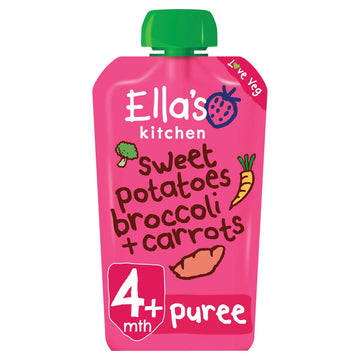 Ella's Kitchen Sweet Potatoes, Broccoli & Carrots Baby Food Pouch 4+ Months 120g