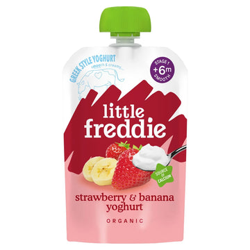 Little Freddie Strawberry & Banana Yoghurt Baby Food Pouch 6+ Months 100g
