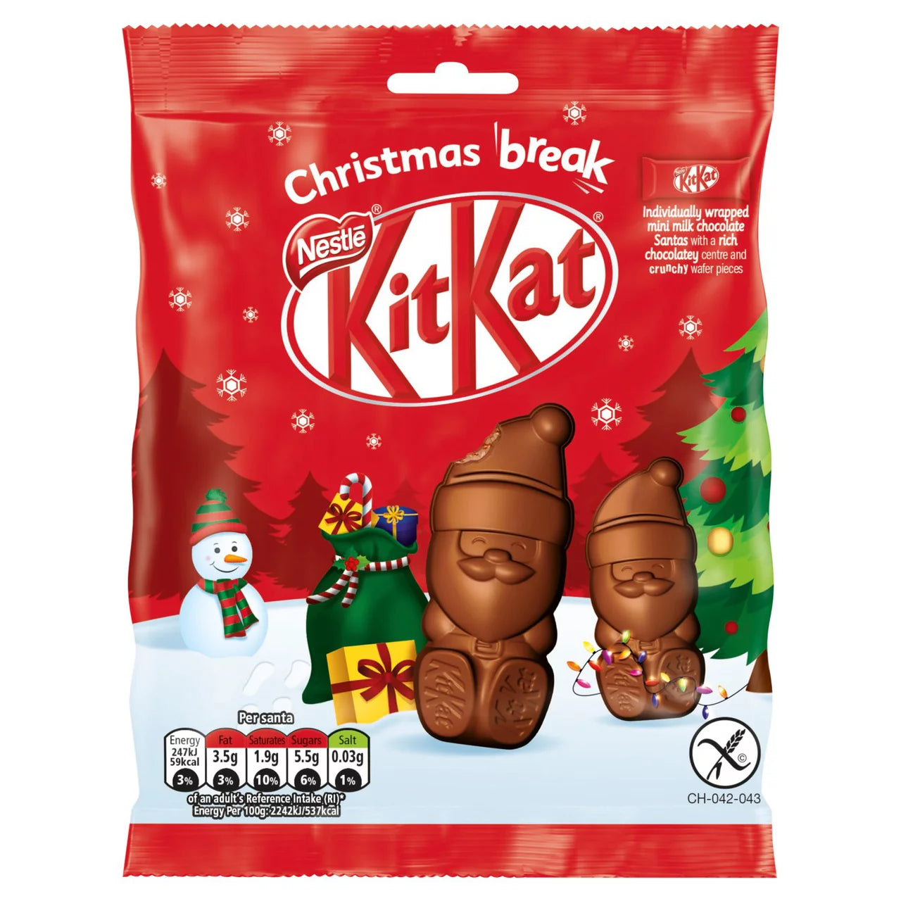 KitKat Mini Milk Chocolate Santas 55g