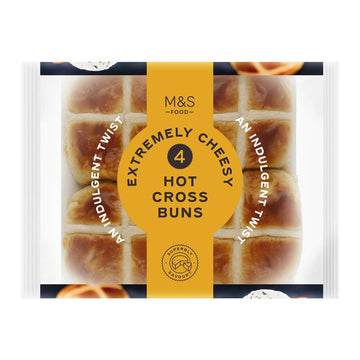 M&S 4 Extremely Cheesy Hot Cross Buns