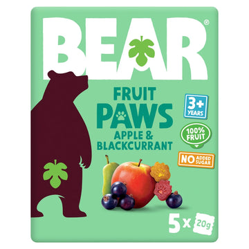 BEAR Apple & Blackcurrant Fruit Paws Kids Snack Multipack 5pk