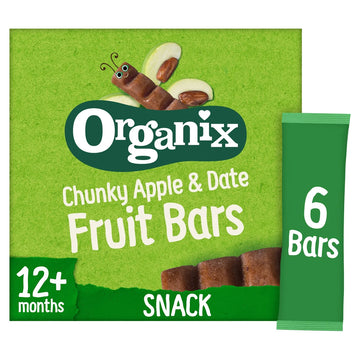Organix Apple & Date Fruit Bars Toddler Snack Multipack 12+ Months 6pk
