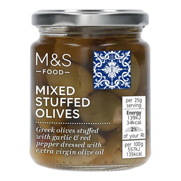M&S Mixed Stuffed Olives 240g