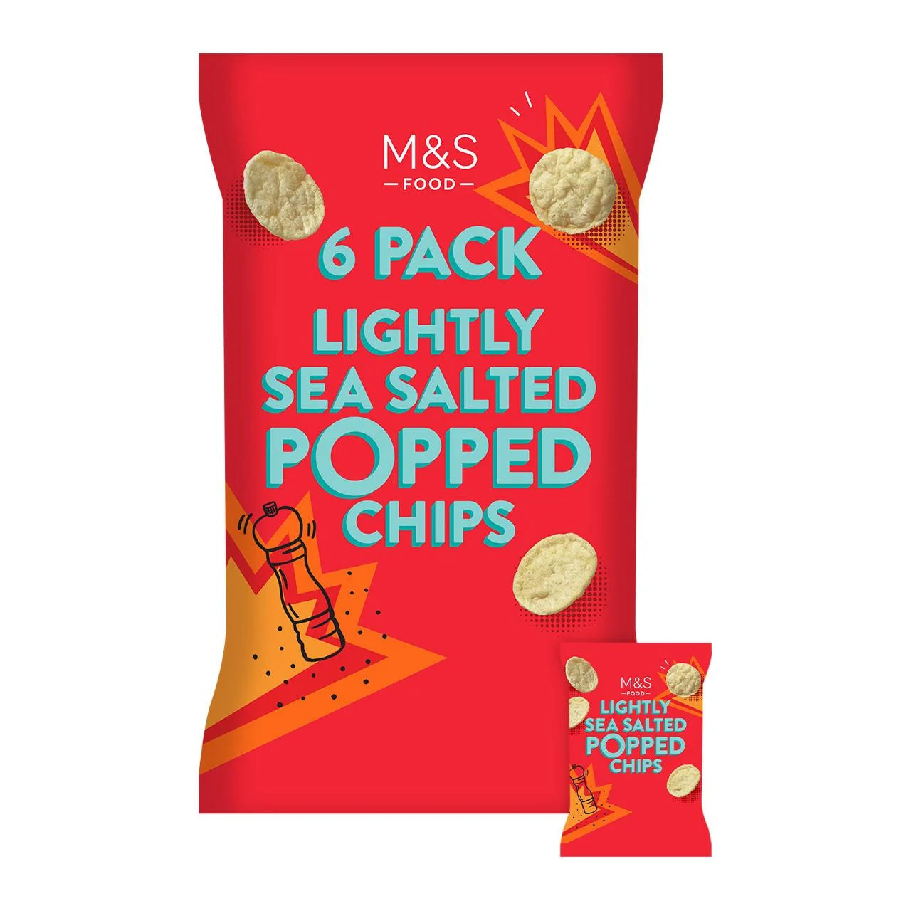M&S Lightly Salted Popped Potato Chips Multipack 6pk