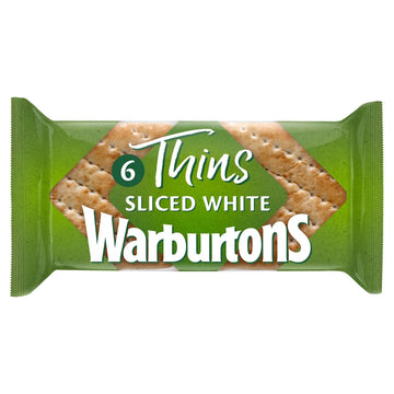 Warburtons White Sandwich Thins 6pk (Life 3d+)