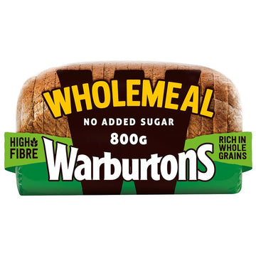 Warburtons Wholemeal Sliced Medium 800g (Life 3d+)