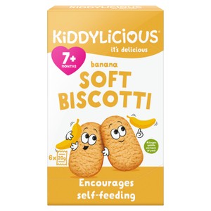Kiddylicious Banana Soft Biscotti Baby Snack Multipack 7+ Months